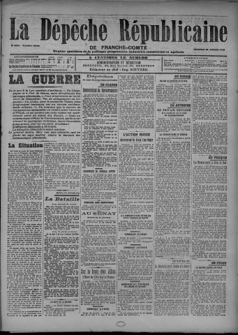 22/01/1915 - La Dépêche républicaine de Franche-Comté [Texte imprimé]