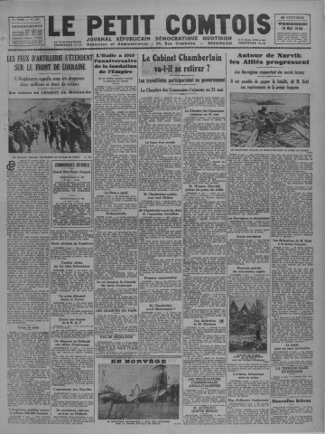 10/05/1940 - Le petit comtois [Texte imprimé] : journal républicain démocratique quotidien