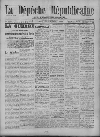 10/04/1916 - La Dépêche républicaine de Franche-Comté [Texte imprimé]