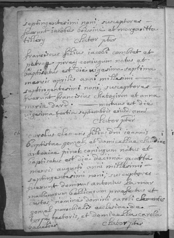 Registre d'établissements militaires : Fort Griffon
baptêmes (naissances), mariages sépultures (décès) (7 septembre 1708 - novembre 1734)