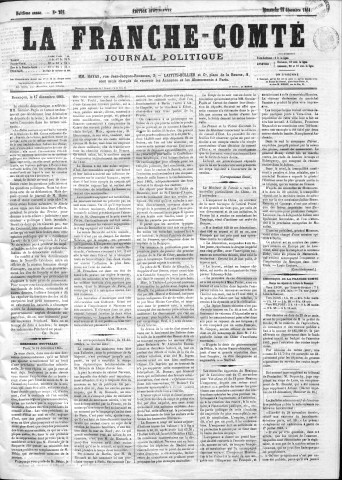 18/12/1864 - La Franche-Comté : organe politique des départements de l'Est