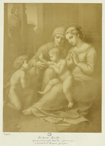 La Sainte Famille [estampe] / reproduction du dessin de J. M. St. Eve, du cabinet de Mr Bourgeois, juge de paix  ; Raphaël , [S.l.] : [s.n.], [18.. ?]