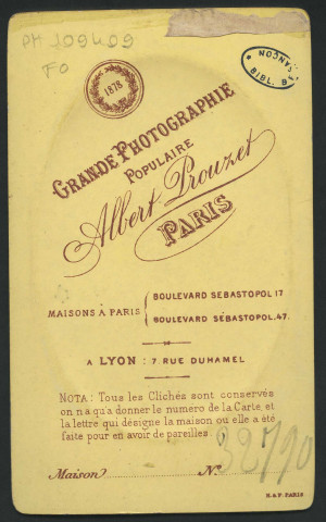 PROUZET, Albert. Homme en buste dans un ovale