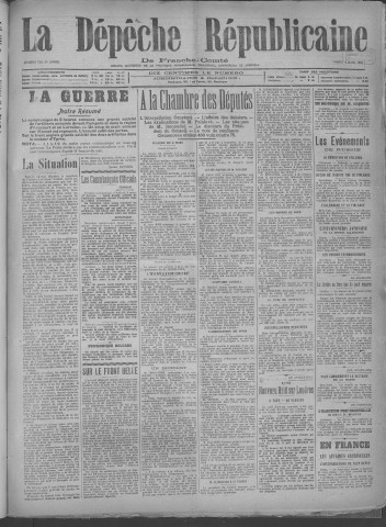 09/03/1918 - La Dépêche républicaine de Franche-Comté [Texte imprimé]