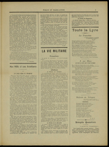 Poilus et Marie-Louise [Texte imprimé] : Anciennement Anticafard : Revue presque périodique du 416e Régiment d'Infanterie : Secteur postal 115