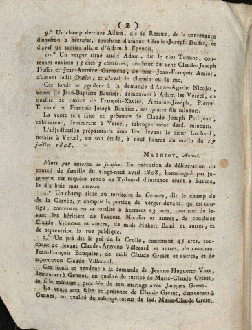 19/06/1808 - Feuille d'avis autorisée par arrêté de M. le Préfet du département du Doubs
