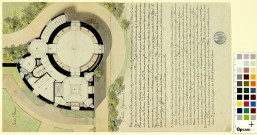 Plan de l'ancien pigeonnier transformé en habitation, pour et par Pâris, à Escures (château d') (près du Havre) en 1793 / Pierre-Adrien Pâris , [S.l.] : [P.-A. Pâris], [1793]
