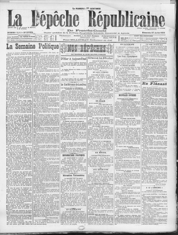 27/07/1924 - La Dépêche républicaine de Franche-Comté [Texte imprimé]