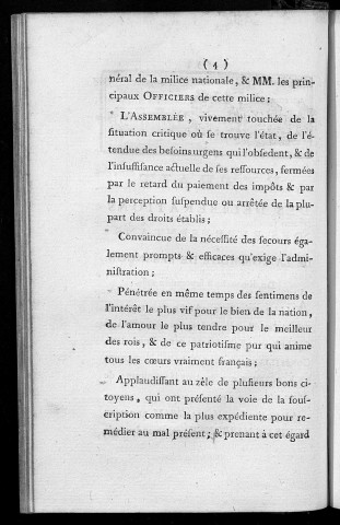 Extrait des délibérations des représentans de la commune de Besançon, du dimanche 6 septembre 1789