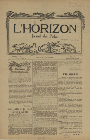 L'horizon [Texte imprimé] : Journal des Poilus : Secteur 12