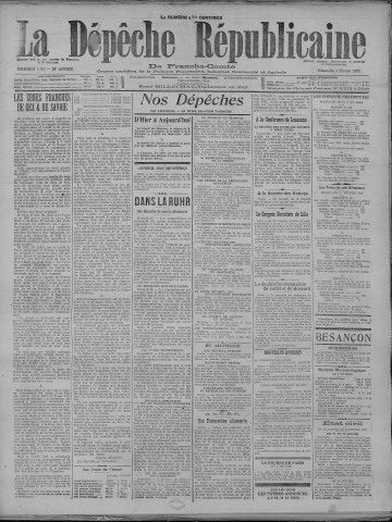 04/02/1923 - La Dépêche républicaine de Franche-Comté [Texte imprimé]