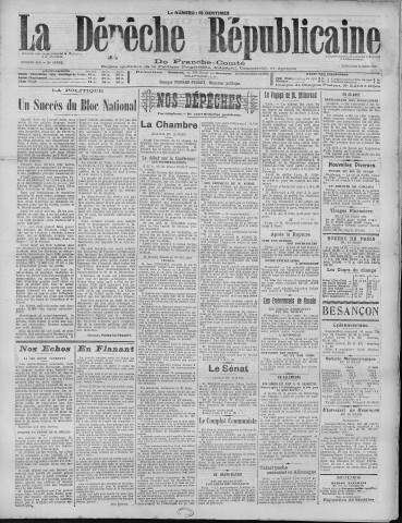 16/03/1921 - La Dépêche républicaine de Franche-Comté [Texte imprimé]