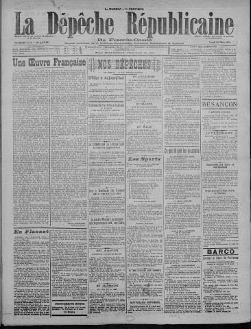 20/03/1922 - La Dépêche républicaine de Franche-Comté [Texte imprimé]