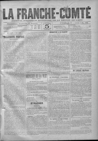 07/05/1888 - La Franche-Comté : journal politique de la région de l'Est