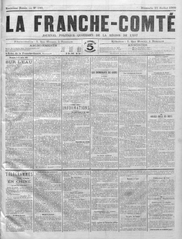 22/07/1900 - La Franche-Comté : journal politique de la région de l'Est