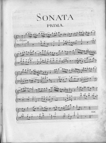 Premier livre de sonates à violon seul, avec la basse continue composées par Mr Le Clair le second,... dédiées à monsieur Perrichon,...