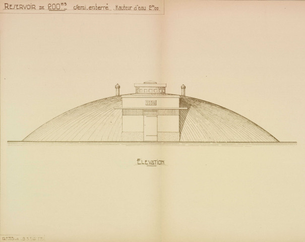 "La Corne", réservoir d'eau et station de pompage, construction et rattachement au réseau du syndicat intercommunal du Val de l'Ognon : projet, plans, dossiers de marchés, délibérations du conseil municipal, notes, correspondance