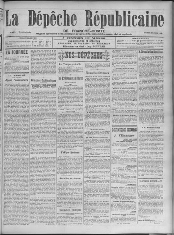25/04/1908 - La Dépêche républicaine de Franche-Comté [Texte imprimé]