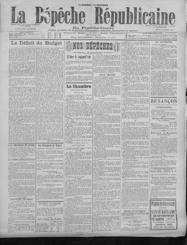 27/10/1921 - La Dépêche républicaine de Franche-Comté [Texte imprimé]