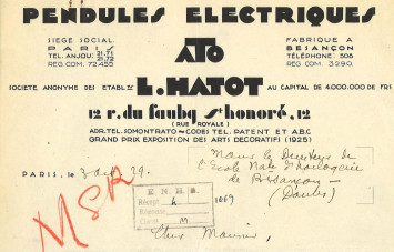 1MDT19 – papier à en-tête L. Hatot (1929)