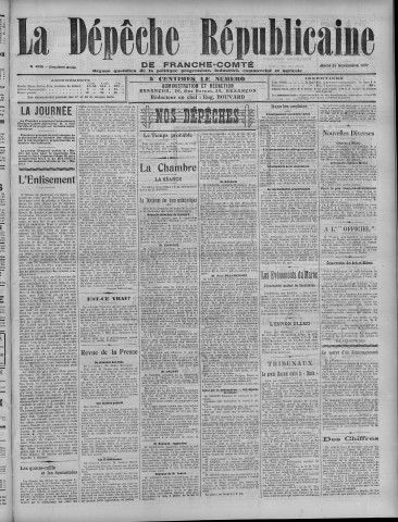 21/11/1907 - La Dépêche républicaine de Franche-Comté [Texte imprimé]