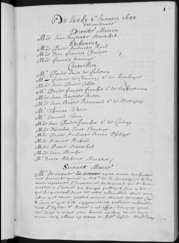 Registre des délibérations municipales 1er janvier 1680 - 31 décembre 1682