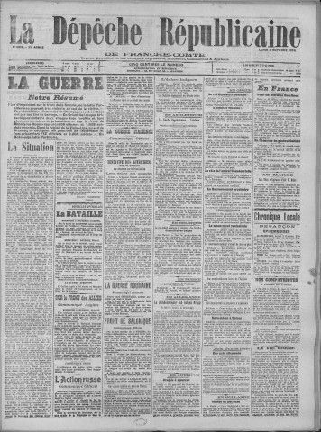 02/10/1916 - La Dépêche républicaine de Franche-Comté [Texte imprimé]