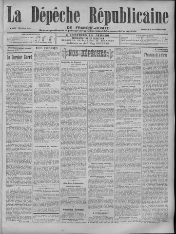 02/09/1910 - La Dépêche républicaine de Franche-Comté [Texte imprimé]