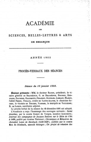 01/01/1902 - Procès verbaux et mémoires [Texte imprimé] /