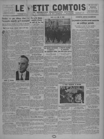 31/05/1938 - Le petit comtois [Texte imprimé] : journal républicain démocratique quotidien
