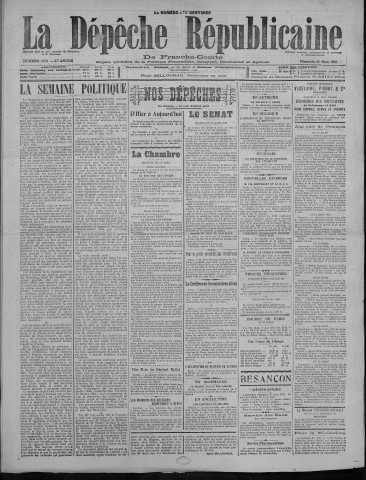 26/03/1922 - La Dépêche républicaine de Franche-Comté [Texte imprimé]