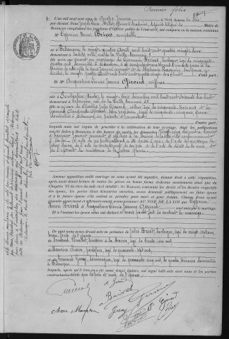 Registre des mariages, 1905