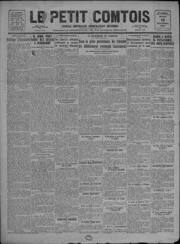 18/11/1930 - Le petit comtois [Texte imprimé] : journal républicain démocratique quotidien
