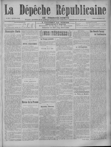 03/10/1910 - La Dépêche républicaine de Franche-Comté [Texte imprimé]