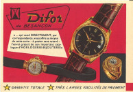 Entreprise d'horlogerie Difor à Besançon : carte postale publicitaire [années 1970].