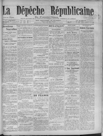 11/03/1919 - La Dépêche républicaine de Franche-Comté [Texte imprimé]