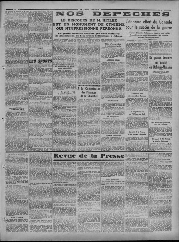 21/09/1939 - Le petit comtois [Texte imprimé] : journal républicain démocratique quotidien