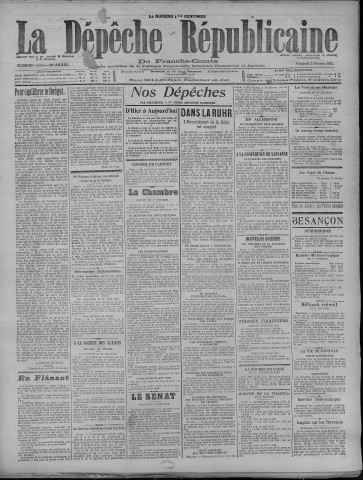 02/02/1923 - La Dépêche républicaine de Franche-Comté [Texte imprimé]