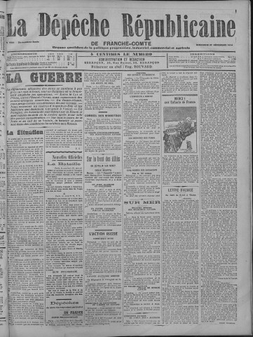 27/12/1914 - La Dépêche républicaine de Franche-Comté [Texte imprimé]