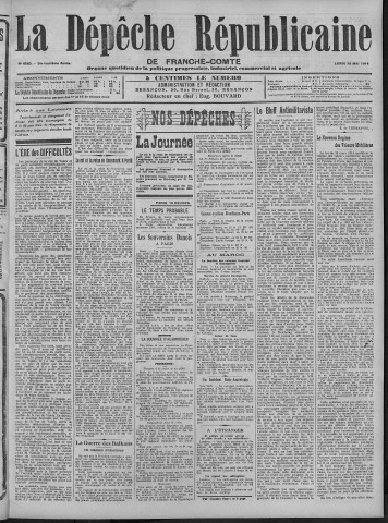 18/05/1914 - La Dépêche républicaine de Franche-Comté [Texte imprimé]