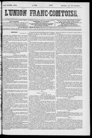 12/11/1873 - L'Union franc-comtoise [Texte imprimé]