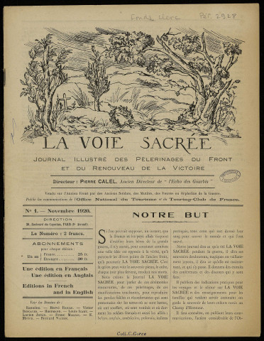 La Voie sacrée [Texte imprimé] : journal illustré des pélerinages du front et du renouveau de la victoire