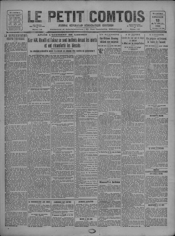 13/04/1930 - Le petit comtois [Texte imprimé] : journal républicain démocratique quotidien