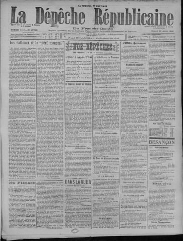 21/07/1923 - La Dépêche républicaine de Franche-Comté [Texte imprimé]