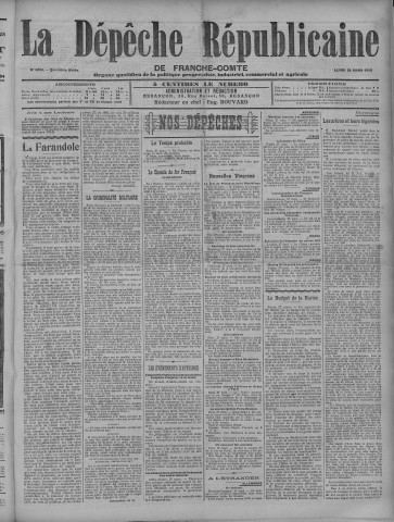 28/03/1910 - La Dépêche républicaine de Franche-Comté [Texte imprimé]