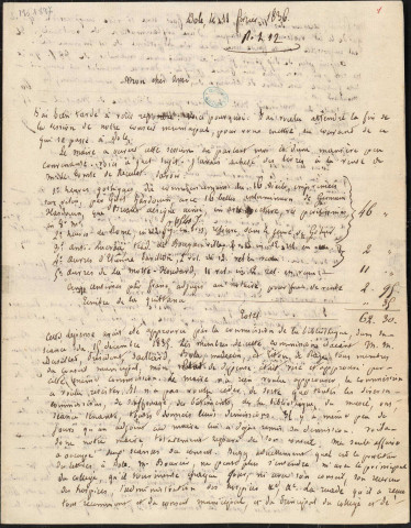 Ms 1897 - Correspondance de Charles Weiss (tome X) : Jean-Joseph Pallu (1836-1864)