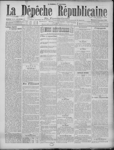 03/09/1924 - La Dépêche républicaine de Franche-Comté [Texte imprimé]