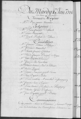 Registre des délibérations municipales 1er janvier - 31 décembre 1726