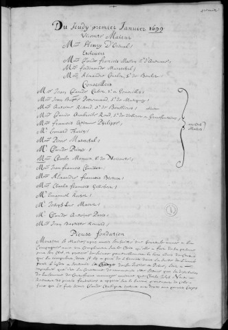 Registre des délibérations municipales 1er janvier - 31 décembre 1699