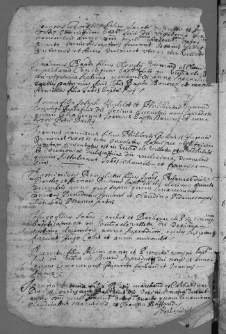 Paroisse de Velotte et de Beure : baptêmes (naissances) (30 août 1684 - 28 novembre 1727)